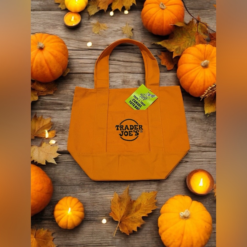 Trader Joe’s Halloween Mini Canvas Tote Bag – Orange Limited Edition 
35$